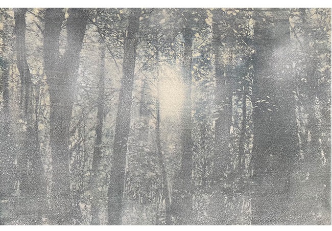 三谷 佳典 「森閑」 P6号(273×410mm) 麻紙本、岩彩、白銀粉泥、日本画