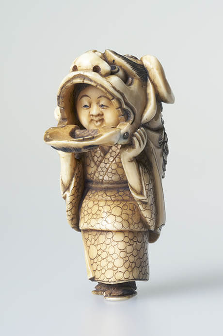 《獅子舞牙彫根付》　銘 八雅　一点　明治時代　19〜20世紀　大阪市立美術館【全期間展示】