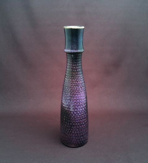 「ストーンウェア幾何学文花瓶」  グスタフスベリ窯（スウェーデン）  スティグ・リンドベリ  (1916-1982) デザイン  高さ34cm