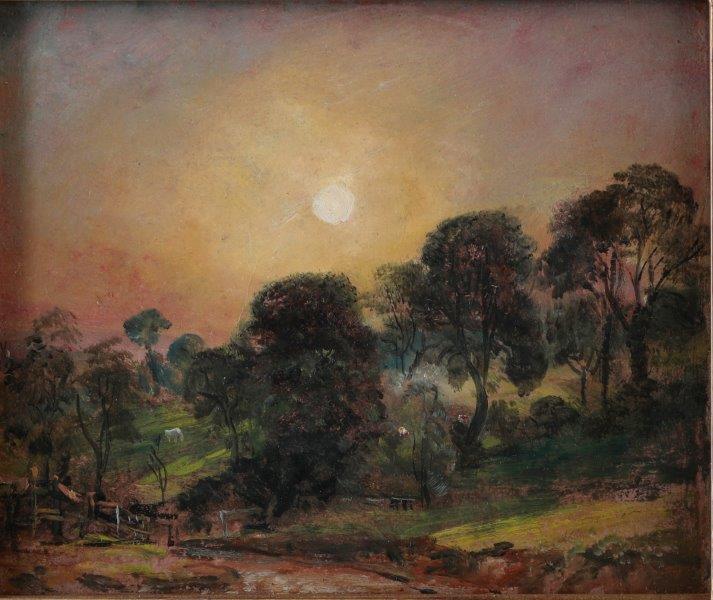 ジョン・コンスタブル 《ハムステッド・ヒースの木立、日没》 1821年 当館蔵