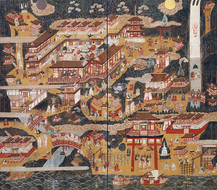 《那智参詣曼荼羅》二曲一隻　江戸時代　海の見える杜美術館