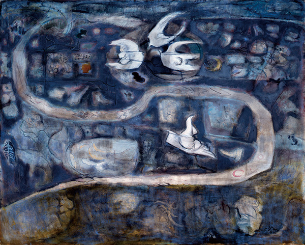 「鳥の来る道」 1986年　油彩・キャンバス