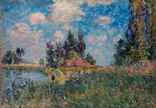 アルフレッド・シスレー《サン・マメスのロワン河畔の風景》