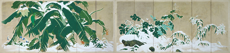 川端龍子《炎庭想雪図》1935年、大田区立龍子記念館蔵