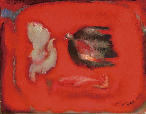 「白鳥と黒鳥」 2000-2001年　油彩・キャンバス