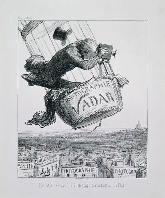 オノレ・ドーミエ 《写真術を芸術の高みにまでひきあげるナダール》、1862年、リトグラフ、国立西洋美術館