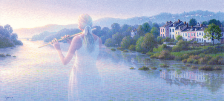 最新作版画 「ロワール河、朝の音色」
