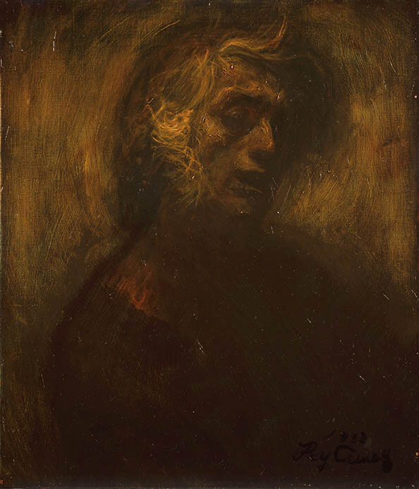 《1983年2月3日 私》1983年　油彩、カンヴァス　52.8×45.5cm 笠間日動美術館蔵