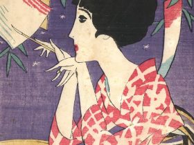 竹久夢二（七夕）　『婦人グラフ』７月号表紙 1926(大正15)年 木版画