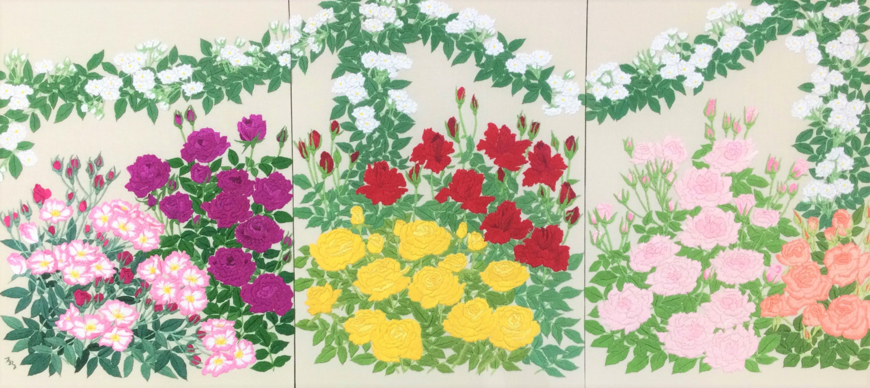 植木紅匠「花の刺繍画」Bunkamura ギャラリー