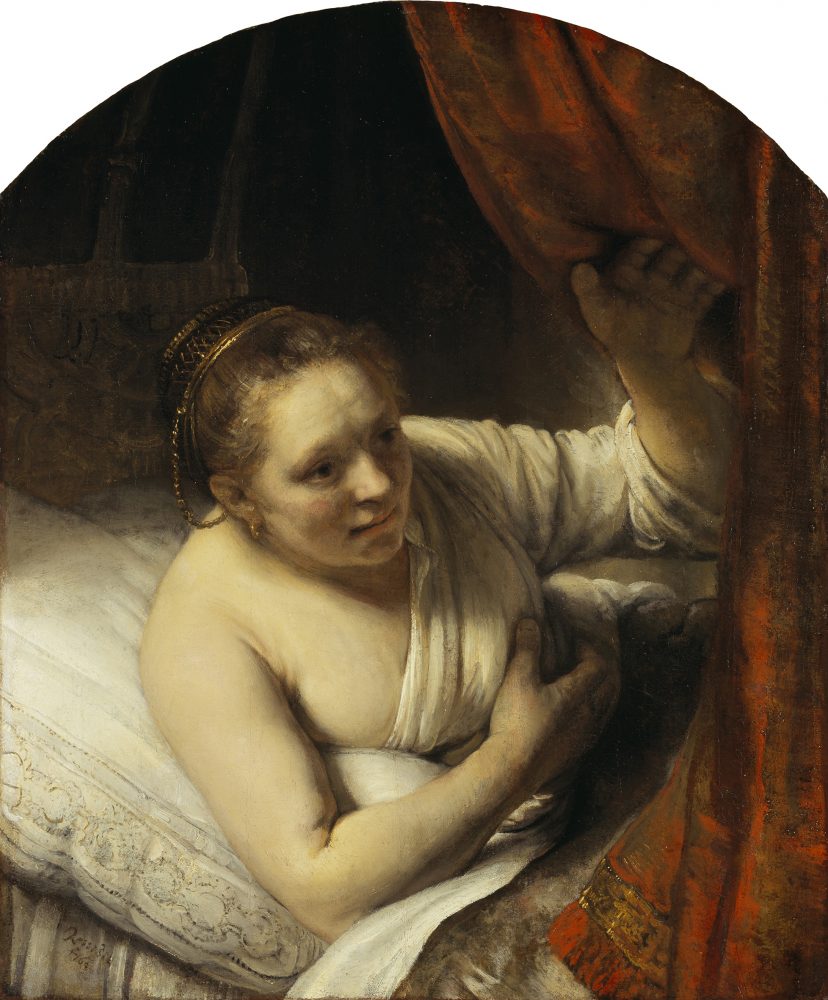 レンブラント・ファン・レイン《ベッドの中の女性》 1647年　油彩・カンヴァス　81.1×67.8cm