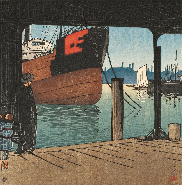 《月嶋の渡舟場》東京十二ヶ月、1921（大正10）年10月