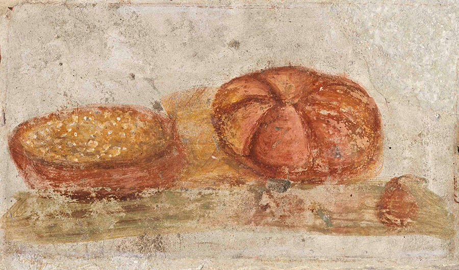 パンのある静物　50～79年　ナポリ国立考古学博物館 Photo©Luciano and Marco Pedicini