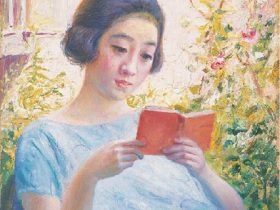岡田三郎助《少女読書》1924 佐賀県立美術館