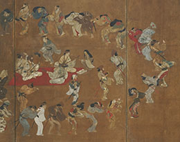 輪舞遊楽図屏風 左隻（部分） 江戸時代(17世紀) 本館蔵