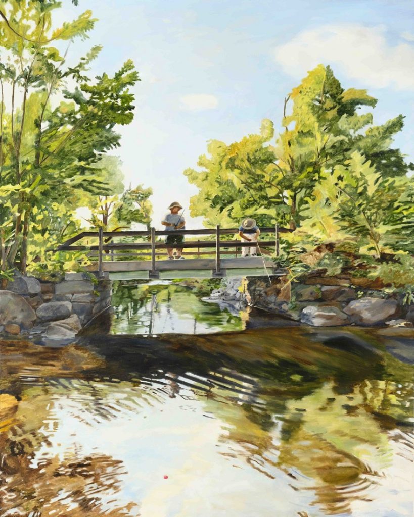 Bridge Fishing 2, 152.5 x 122 x 4.5cm, Oil on Canvas, 2022