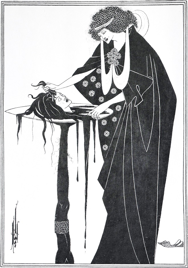 オーブリー・ビアズリー『サロメ』挿絵より《ダンサーへの報酬》1894年　熊本県立美術館蔵