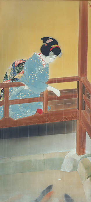 北野恒富《五月雨》1938年、大阪中之島美術館