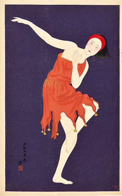 小早川清《舞踏》昭和9年（1934）渡邊木版美術画舗

