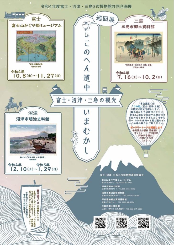 富士・沼津・三島３市博物館共同企画・巡回展「このへん道中いまむかし」三島市郷土資料館