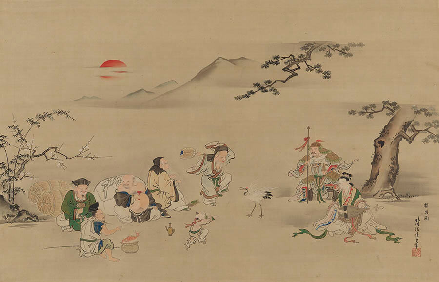 七福神図　狩野養信筆 江戸時代・19世紀 三井記念美術館