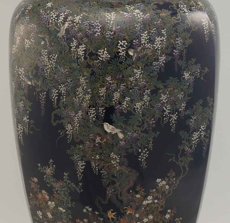 《百華文大花瓶》（一対） 林喜兵衛（安藤七宝店）H. 91.4 cm