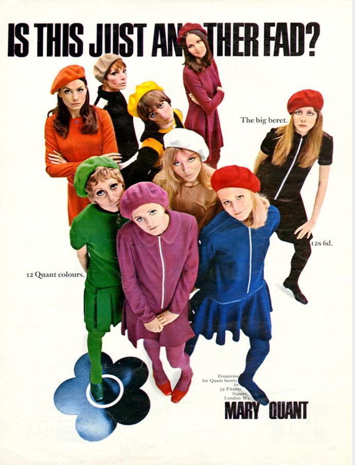 《マリー・クワントのカンゴール製ベレー帽の広告》　1967年　Image courtesy of The Advertising Archives