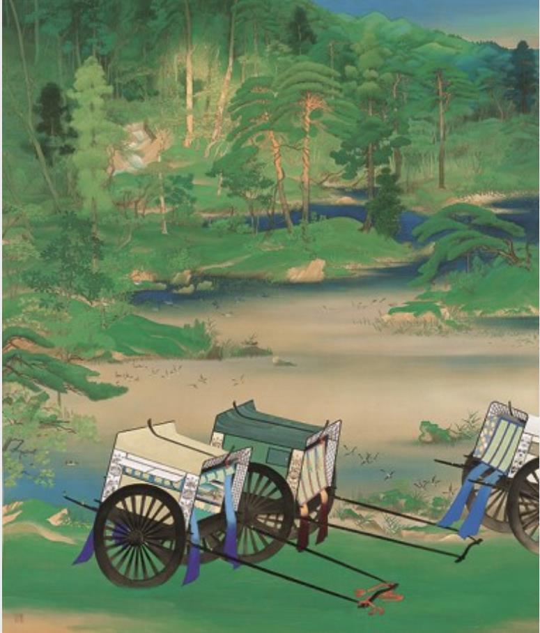 山口蓬春《緑庭》(第8回帝展)　昭和2年(1927)　山口蓬春記念館蔵