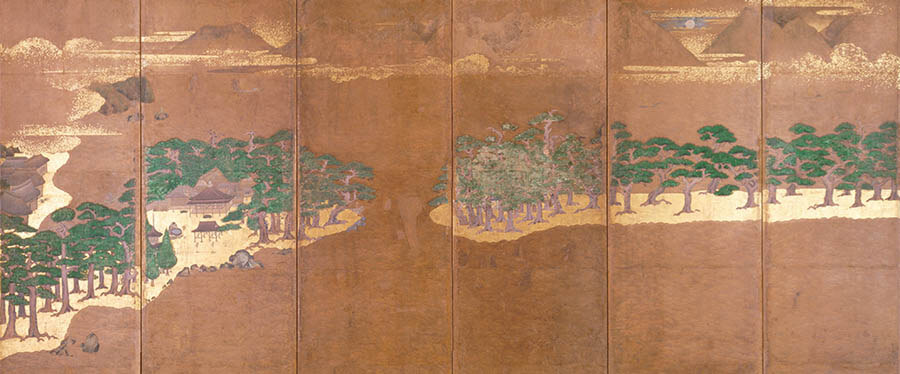 天橋立・須磨図屏風（右隻）　日本・桃山時代　16世紀　個人蔵