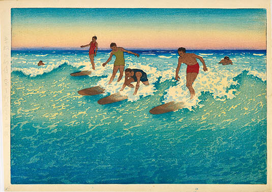 チャールズ・W・バートレット《ホノルル浪乗競争》大正8年（1919） 渡邊木版美術画舗

