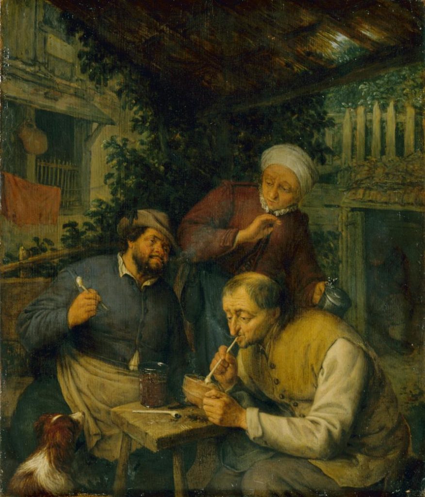 アドリアーン・ファン・オスターデ  《タバコを吸う二人の農夫》 1664年   © Gemäldegalerie Alte Meister, Staatliche Kunstsammlungen Dresden, Photo by Elke Estel/Hans-Peter Klut