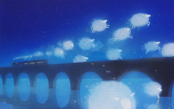 間瀬 由加里 「千々に夜空へ」 日本画 M10号　