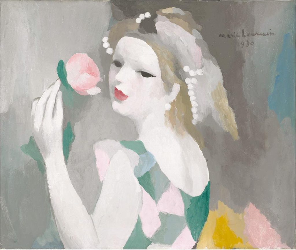 マリー・ローランサン　《ばらの女》　1930年　油彩/キャンヴァス　マリー・ローランサン美術館 © Musée Marie Laurencin

