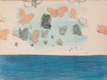 三岸好太郎《海洋を渡る蝶》（筆彩素描集『蝶と貝殻』より）1934年