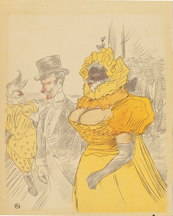 アンリ・ド・トゥールーズ＝ロートレック 《学生たちの舞踏会》（文字の入れられていないステート）1900年