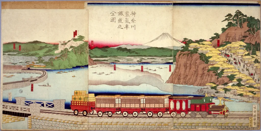 「神奈川蒸気車鉄道之全図」　1870（明治3）年　横浜開港資料館所蔵