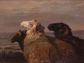 ジャック＝レイモン・ブラカサ《海辺の羊》19世紀中頃　当館蔵（帯広市寄託）