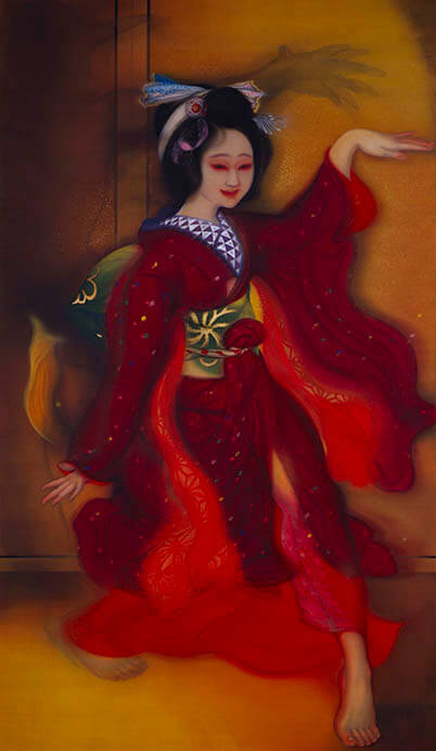 《幻覚（踊る女）》　1920（大正9）年頃、絹本着色、183.5×105.0 cm 、京都国立近代美術館