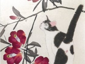 「陽だまり-猫の散歩道-　河野文睿水墨花鳥画作品展」アートサロン ESCAPE KYOTO