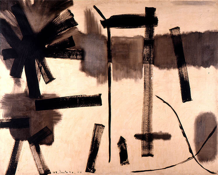 津高和一《爆発》1954（昭和 29）油彩、キャンバス　和歌山県立近代美術館蔵