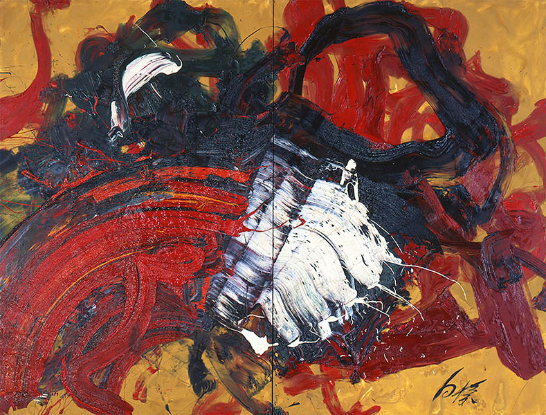 白髪一雄《平治元年十二月二十六日》1966（昭和 41）油彩、キャンバス　和歌山県立近代美術館蔵