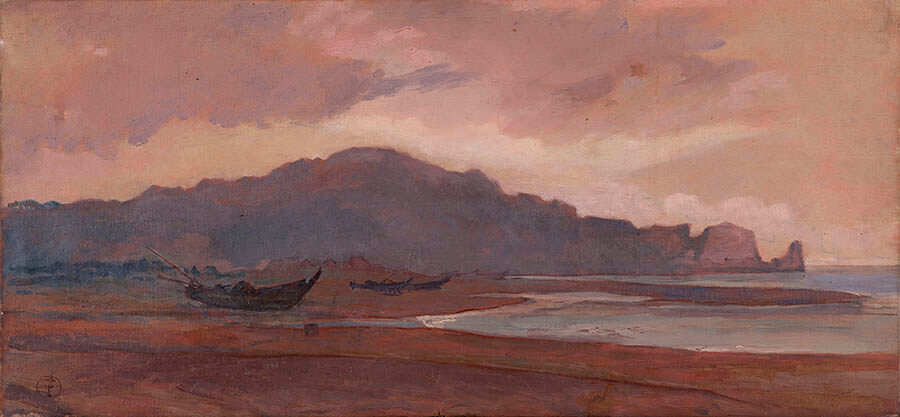 神中糸子《海岸風景》1888-92（明治21-25）油彩、キャンバス　和歌山県立近代美術館蔵