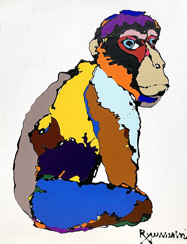「Monkey」 （Enamel & acrylic on canvas、65.2×50cm（P15号）、キャンバスのみ）