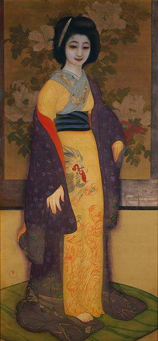 《横櫛》　1916（大正5）年頃、絹本着色、195.0×84.0cm、京都国立近代美術館
