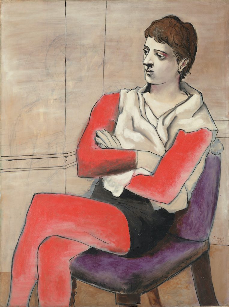 パブロ・ピカソ《腕を組んですわるサルタンバンク》1923年 ©2022 –Succession Pablo Picasso- BCF (JAPAN)