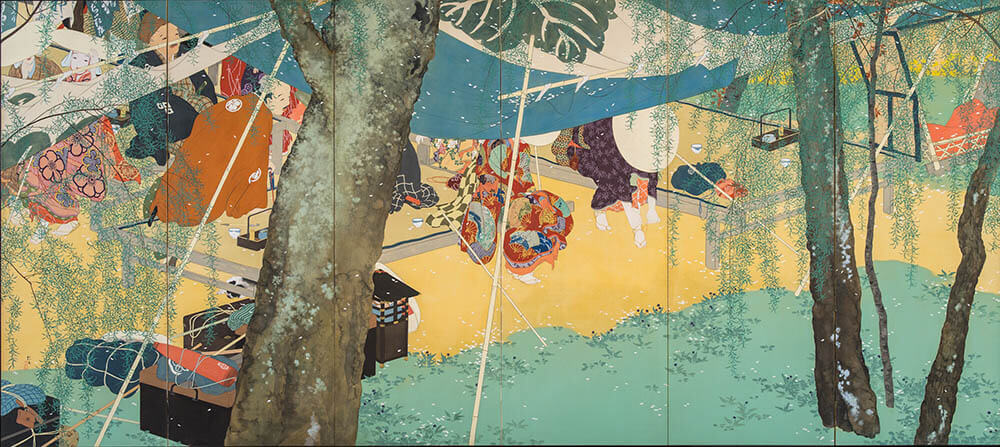 木島櫻谷《駅路之春》（左隻）大正2年(1913)　福田美術館