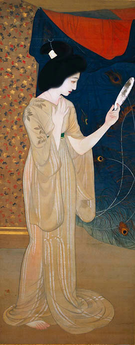 《秋心》　1917（大正6）年、絹本着色、151.0×44.0cm、京都国立近代美術館