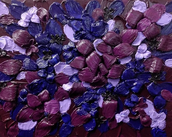 青木恵美子 「INFINITY Purple No.4」 6F アクリル絵の具、フィルム、キャンバス