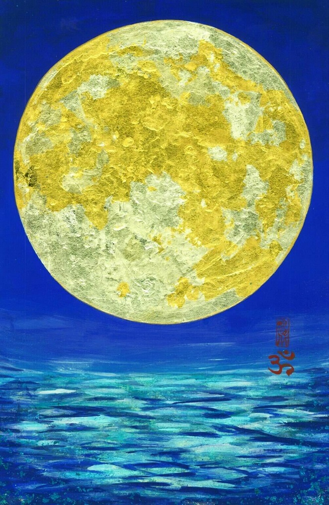 【東軍】小笠原明代「月夜の詩」 （日本画、P6号）