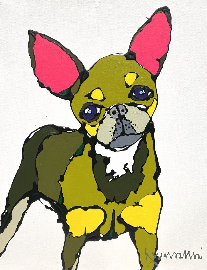 「Chihuahua」 （Enamel & acrylic on canvas、53×41cm （P10号）、キャンバスのみ）